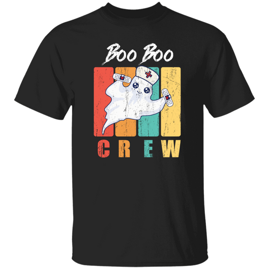 Retro Cute Boo, Boo Boo Crew Nurse Ghost Kawaii Halloween Costume Unisex T-Shirt