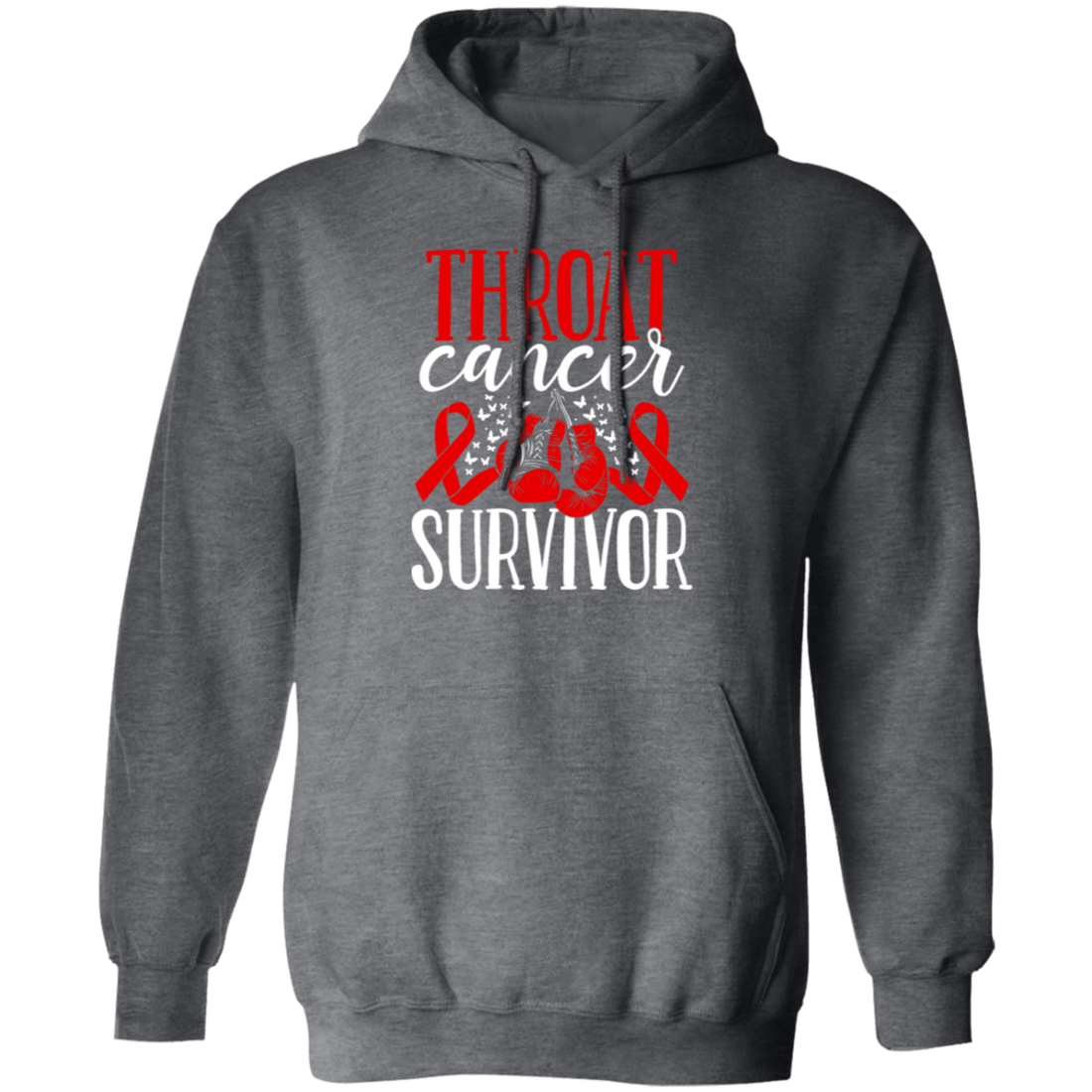 Awareness Ribbon Gift, Throat Cancer Awareness Ribbon Gloves Survivor Pullover Hoodie