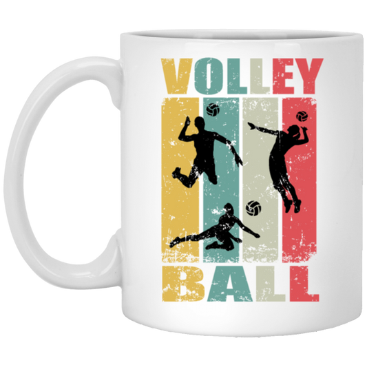 Volleyball Vintage Style, Beach Sport Gift, Best Sport For Besch Party White Mug