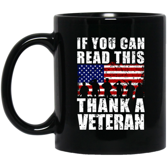 If You Can Read This, Thank A Veteran, Vegetable Lover Gift Black Mug