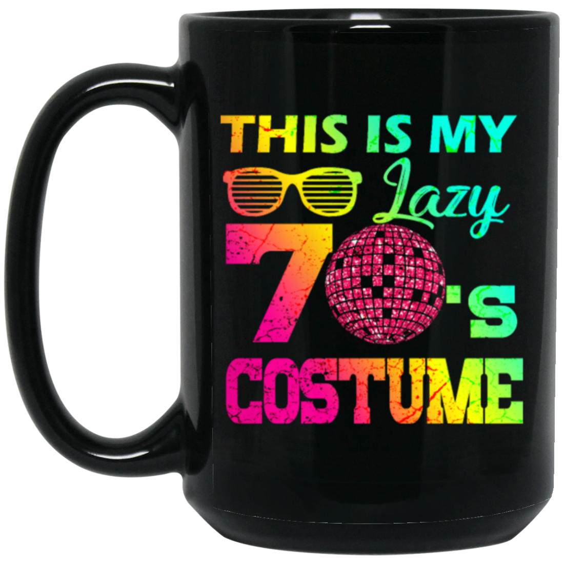 Seventies Dancing Retro Disco 1970s Costume Colorful Swag Black Mug
