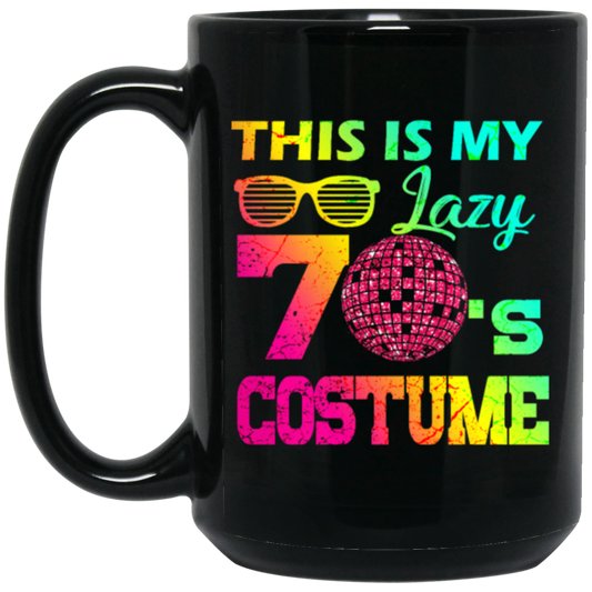 Seventies Dancing Retro Disco 1970s Costume Colorful Swag Black Mug