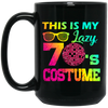 Seventies Dancing Retro Disco 1970s Costume Colorful Swag Black Mug