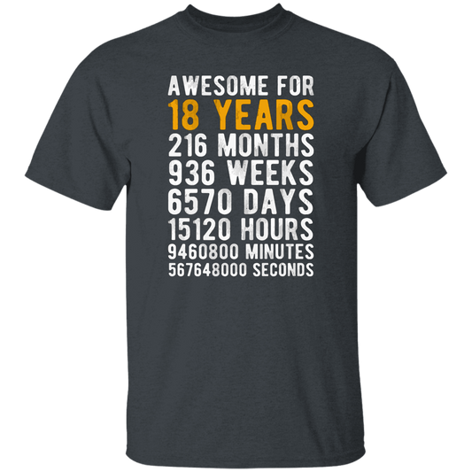 Awesome For 18 Years, 18th Birthday Gift Best Gift Idea For 18 Unisex T-Shirt