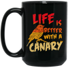 Canary Bird Life Is Better With A Fashionable Bird Vintage Black Mug