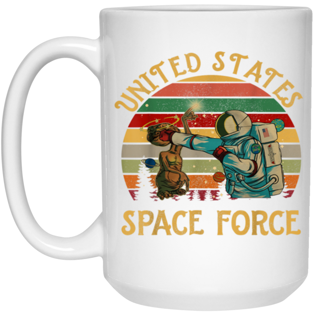 United States Space Force, Retro Space White Mug