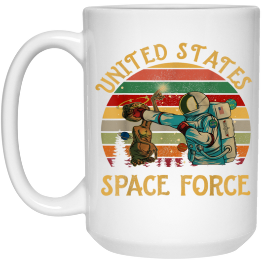 United States Space Force, Retro Space White Mug