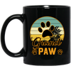 Grand Paw, Grandfather, Grandpa Gift, Retro Grandpa Black Mug