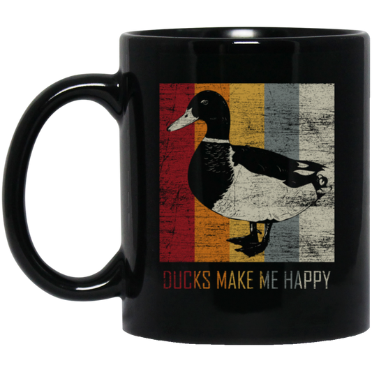 Special Duck The Ducks Make Me Happy Retro Black Mug