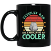 Veteran Dad Definition, Retro Dad Gift, Cooler Dad Vintage Black Mug