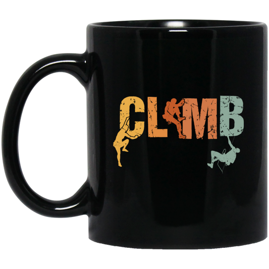 Retro Climb, Love To Climb, Climber Gift, Best Climb Ever, Best Sport, Climb Vintage Black Mug