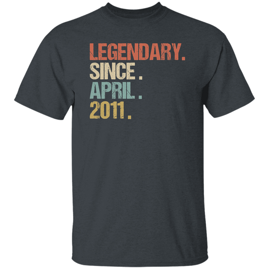 Birthday Gift Legendary Since April 2011 Retro Unisex T-Shirt