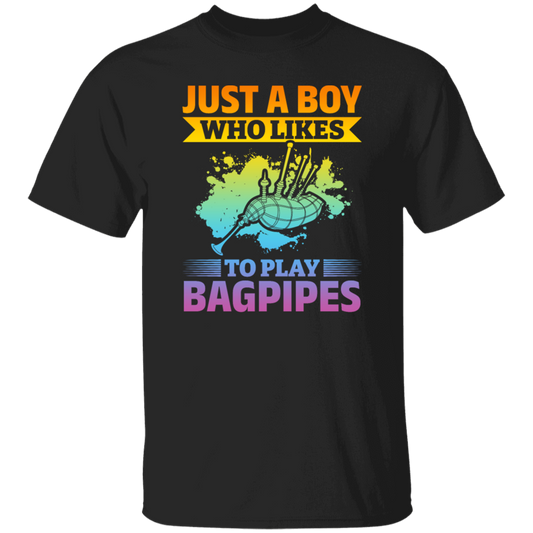 Love Bagpipes, Just A Boy Who Likes Bagpipes, Love Music, Best Bagpipes Unisex T-Shirt