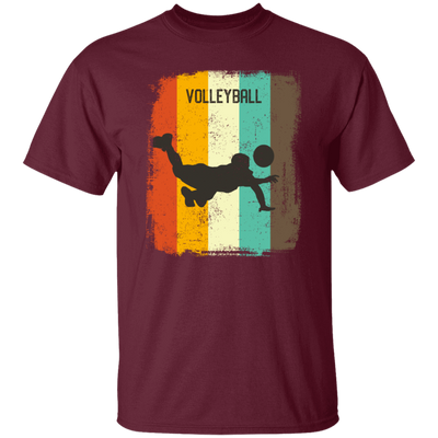 Retro 70s Vintage Volleyball Player Mens Gift Sporty Volleyball Lover Unisex T-Shirt