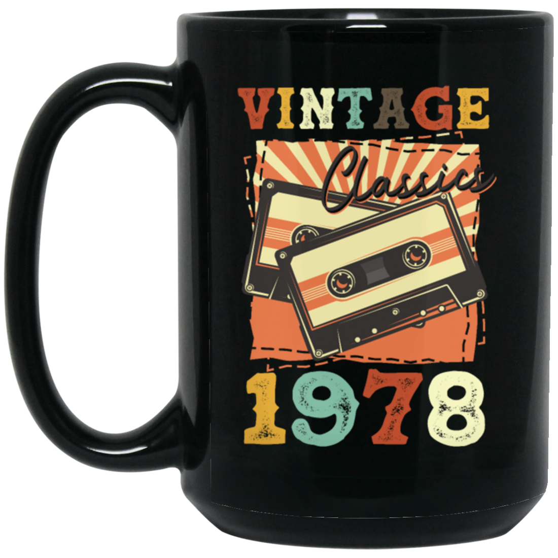 Vintage 1978, Birthday 1978 Retro, Classic Birthday Gift, Best Of 1978 Black Mug