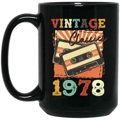 Vintage 1978, Birthday 1978 Retro, Classic Birthday Gift, Best Of 1978 Black Mug