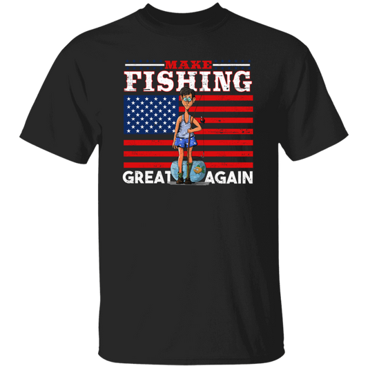 Make Fishing Great Again, American Flag, American Fisher Unisex T-Shirt