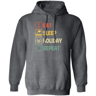 Funny Holiday Travel Eat Sleep Repeat Retro Style