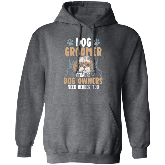 Love Dog Grommer, Because Dog Owners, Retro Viantage Love Dog Pullover Hoodie