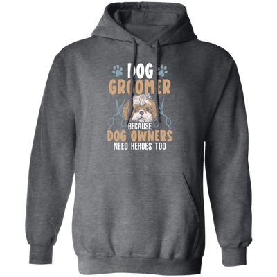 Love Dog Grommer, Because Dog Owners, Retro Viantage Love Dog Pullover Hoodie