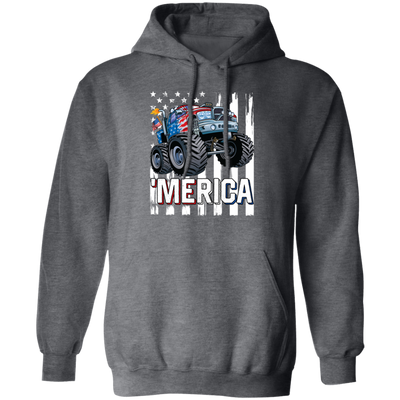 America Lover, Monster Truck USA Flag, Patriotic Boy Lover