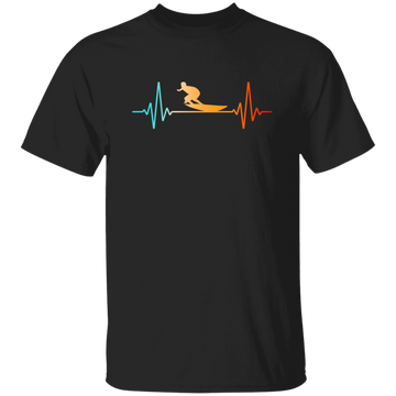 Heart Rate With Surfer Surf, Surfboard Heartbeat And The Water