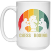 Love Chess, Love Boxing, Chess Boxing Vintage Gift, Love To Do Boxing Gift White Mug