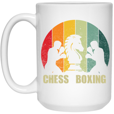 Love Chess, Love Boxing, Chess Boxing Vintage Gift, Love To Do Boxing Gift White Mug