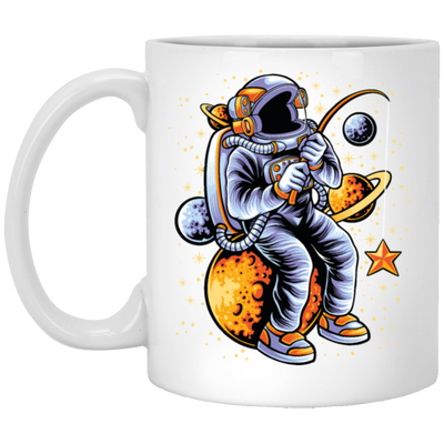 Astronaut Fishing A Star Astronaut Funny Birthday Gift White Mug