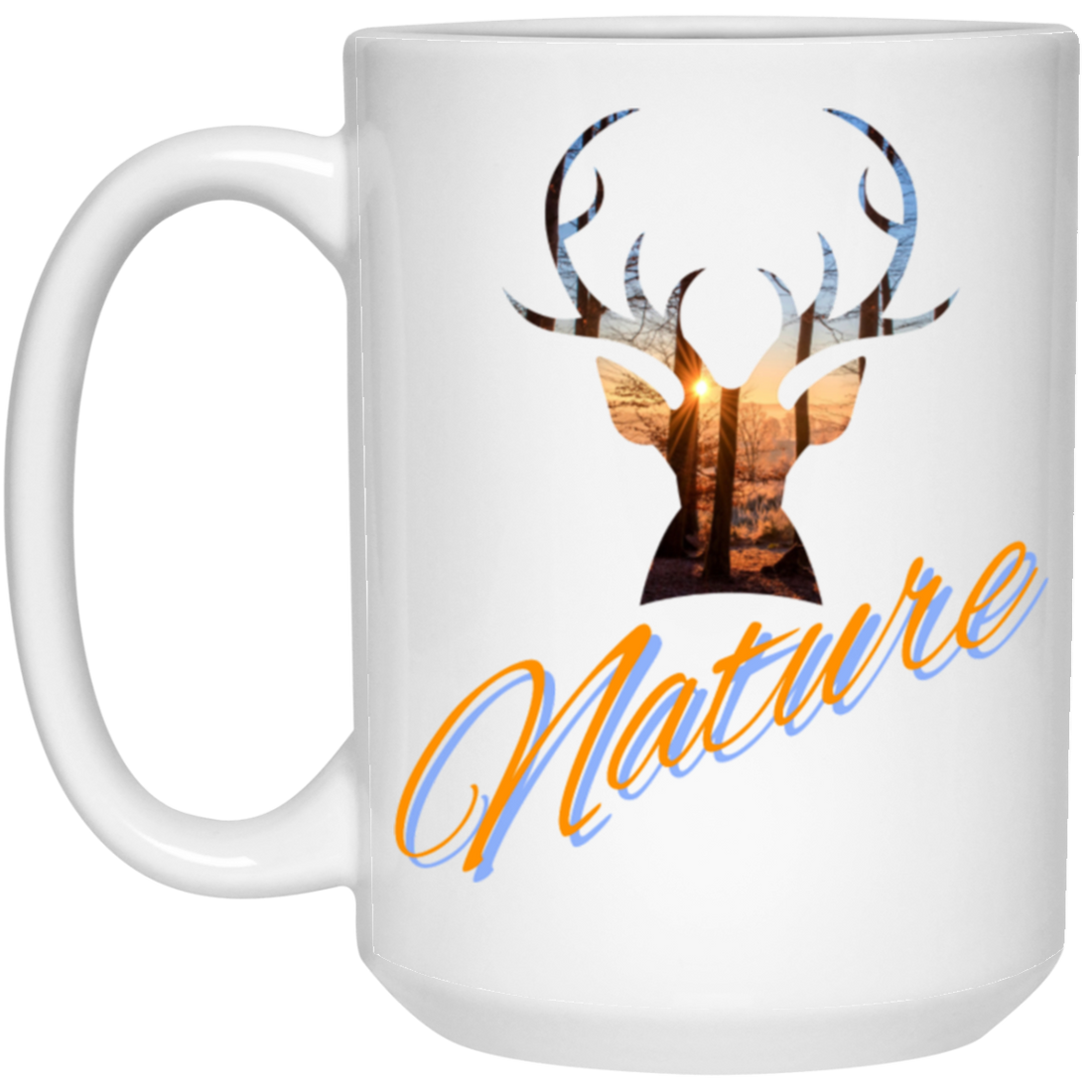 Nature Deer Head Outdoor Forest Sunset Deer White Mug