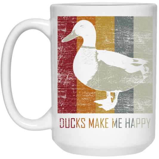 Special Duck The Ducks Make Me Happy Retro White Mug