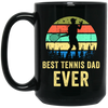 Tennis Dad, Retro Dad Tennis Gift, Vintage Tennis Black Mug