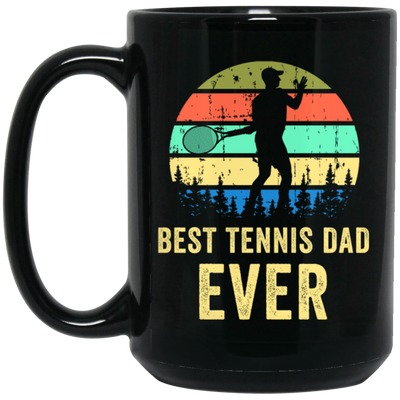 Tennis Dad, Retro Dad Tennis Gift, Vintage Tennis Black Mug