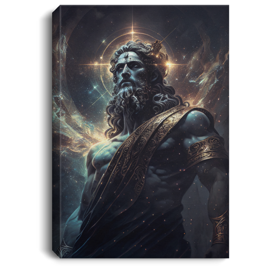 The Primordial Darkness Embodying A Greek God-The Black God Canvas