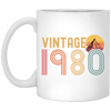 Vintage 1980 Retro Birthday Gift White Mug
