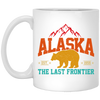 Cool Alaska The Last Frontier Grizzly Bear Souvenir Vintage White Mug