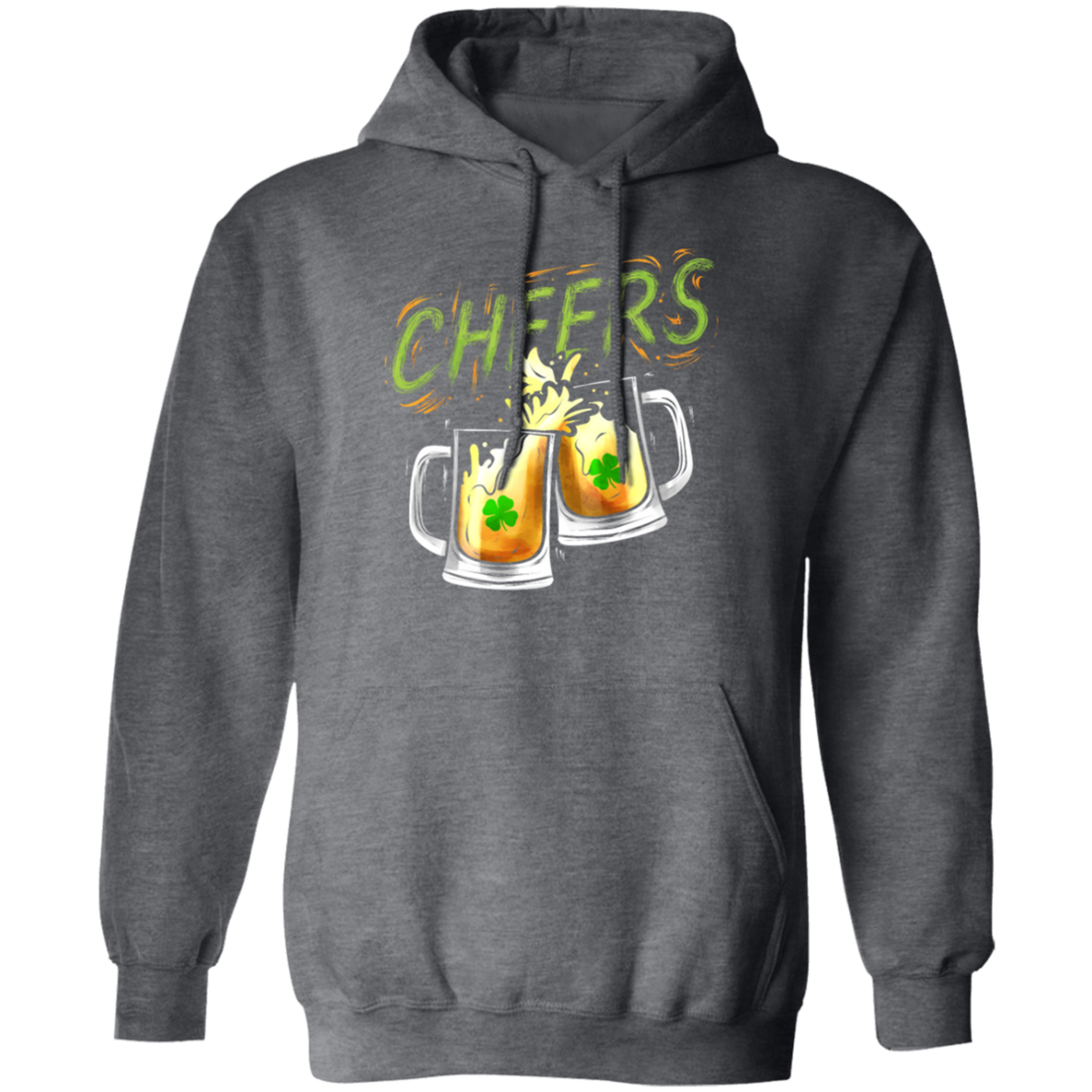 Patrick Party, Cheers With Beers And Shamrock, Love Beer And Shamrock Pullover Hoodie