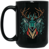 A Deer Head, Love Deer Gift, Deer Head Love Gift, Best Of Deer Retro Black Mug