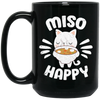 Food Pun Miso Happy, Japan Food Cute, Love Miso Black Mug