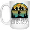 Go Hiking Gift, Weekends Are For Hiking, Retro Hiking Lover, Mountain Love White Mug