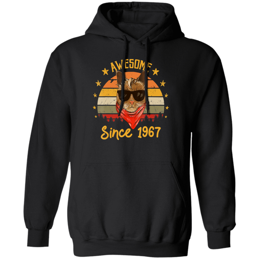 Retro Awesome Cat Since 1967, Vintage Cat 53rd Birthday Gift