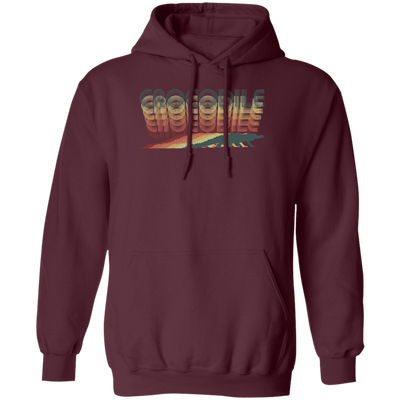 Colorful Crocodile, Repitles Lover Birthday Gift, Retro Crocodile Pullover Hoodie