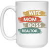 Love Wife Love Mom, Mom As Wife As Boss, Realtor Mom, Retro Mother Gift White Mug