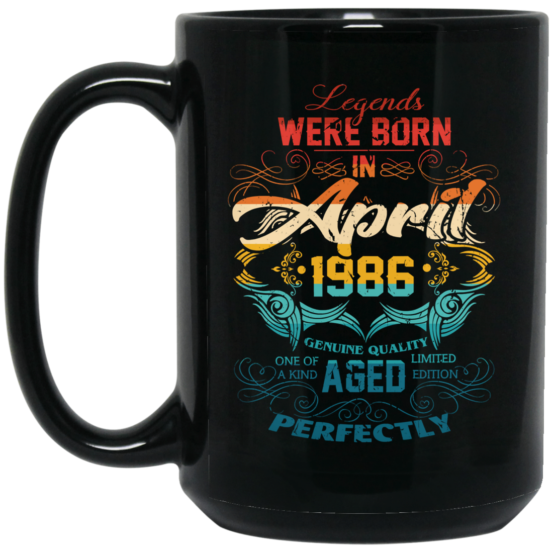 Birthday Vintage Legends Were Born In April 1986 Black Mug