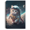 Kawaii Space Cat With His Cosmonaut Suit, Traveling Around A Star Canvas