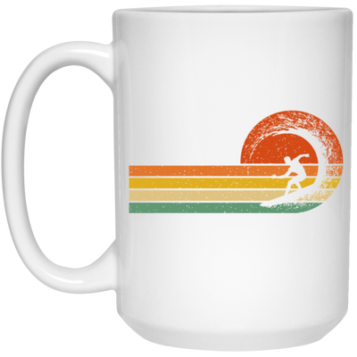 Retro Surfing Surf Beach Surfer Gift Vintage Wave White Mug