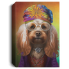 Dog Dressed As A Hippie, The Dogs Hippie With Strange Necklace, Yorkshire Wear The Circle Glasses