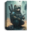 A Cute Bear With A Solemn Expression In A World, Bear Soldier Canvas