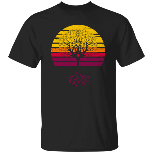 Retro Sun Tree, Earth Day, Arbor Day