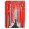 Alone In This Jungle Canvas, Red Forest, Red Forest Painting With Simple Style